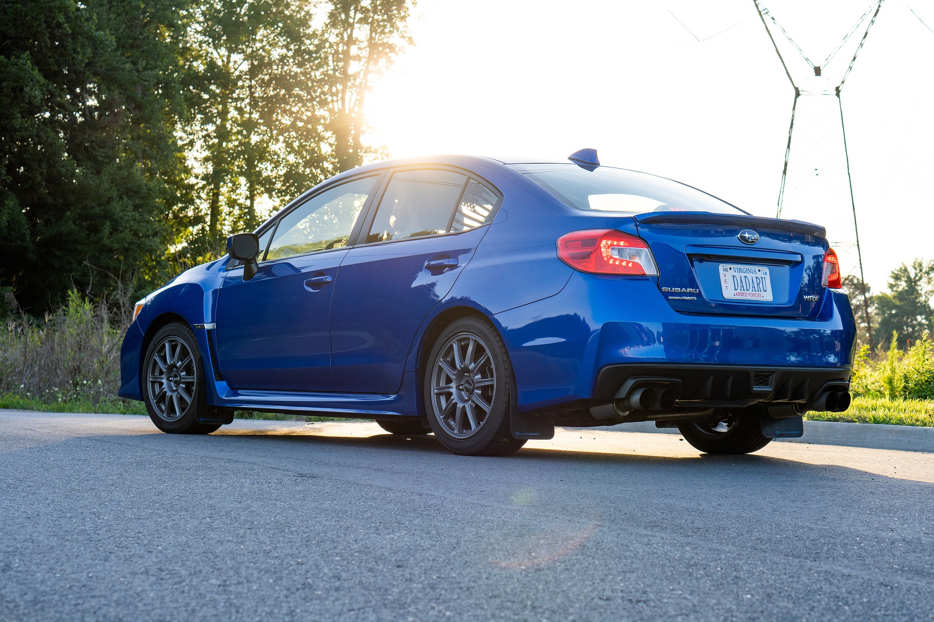 Subaru WRX on a mountain road