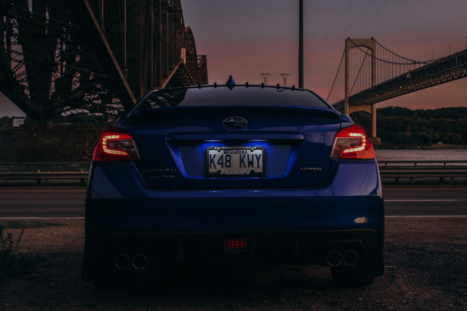 Subaru WRX rear end with rear fog light exterior mod