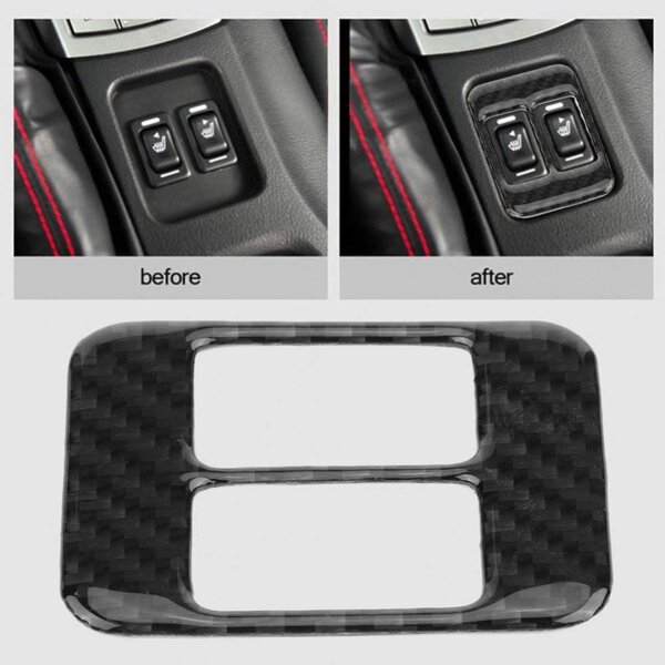 Heated seat control carbon-fiber trim in a Subaru BRZ center console