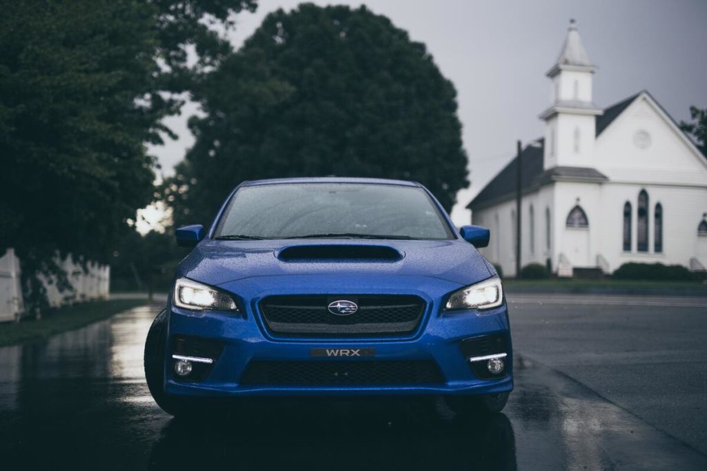 Subaru WRX front end representing sport grille upgrade