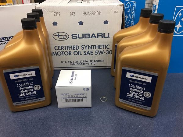Subaru synthetic oil and filter for WRX